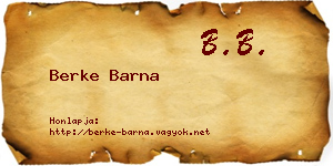 Berke Barna névjegykártya