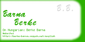 barna berke business card